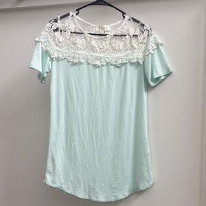 Mint Oversized Lace T-shirt